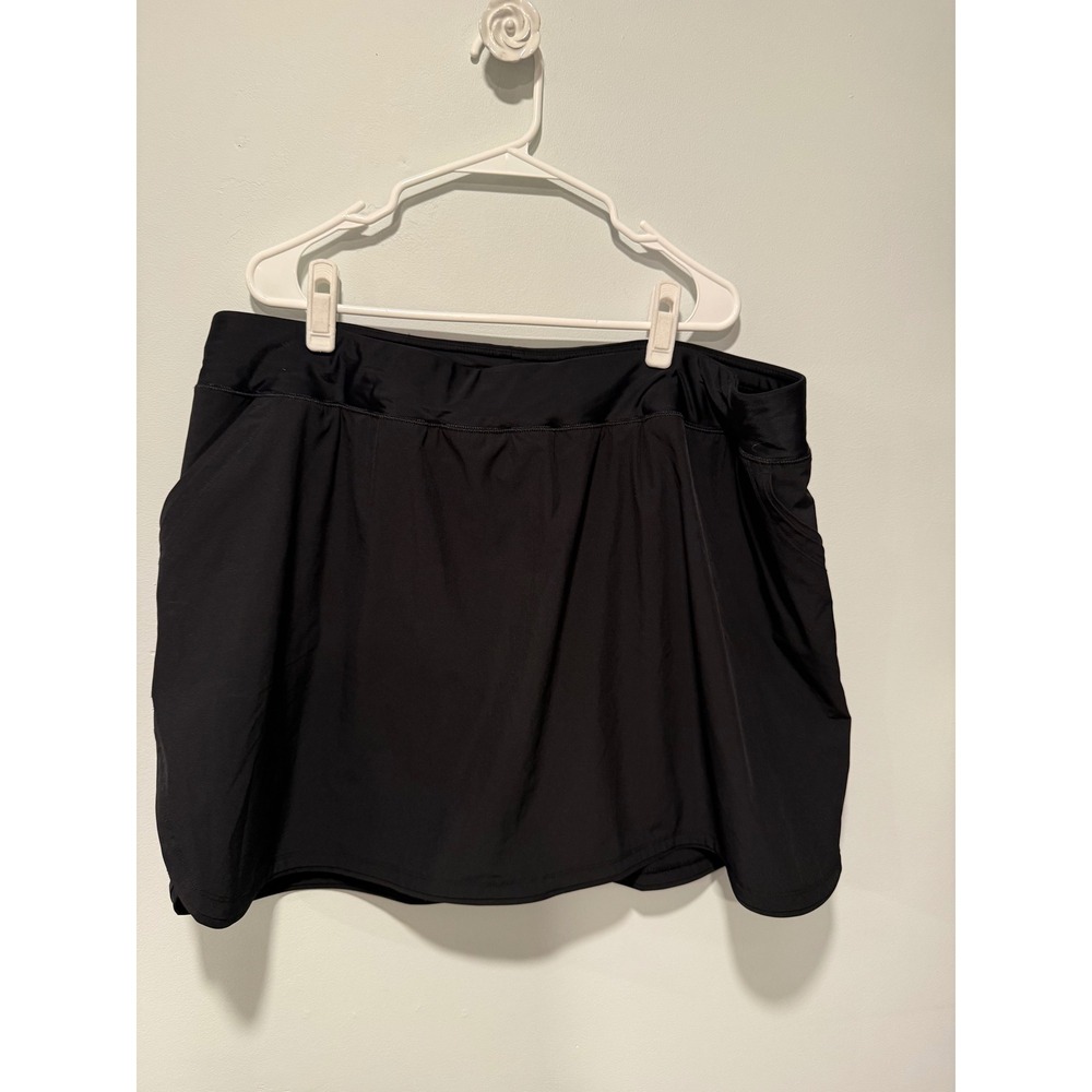 Lands' End Black Swim Skirt Plus Size 24W Quick Dry Vacation Skort RN62830